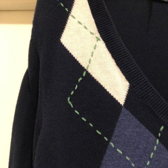 ESPRIT, 100% cotton, blue sweater, casual, plaid, size "L" - Picture 2 of 3